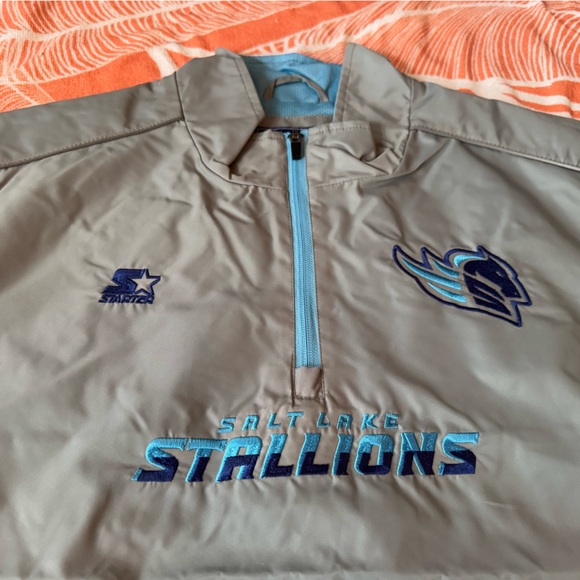 Salt Lake Stallions STARTER Quarter Zip Jacket - Picture 3 of 11